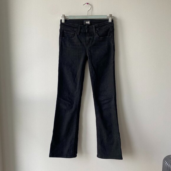 Lowrise Sloane Flare Black Paige Jeans - Picture 2 of 7